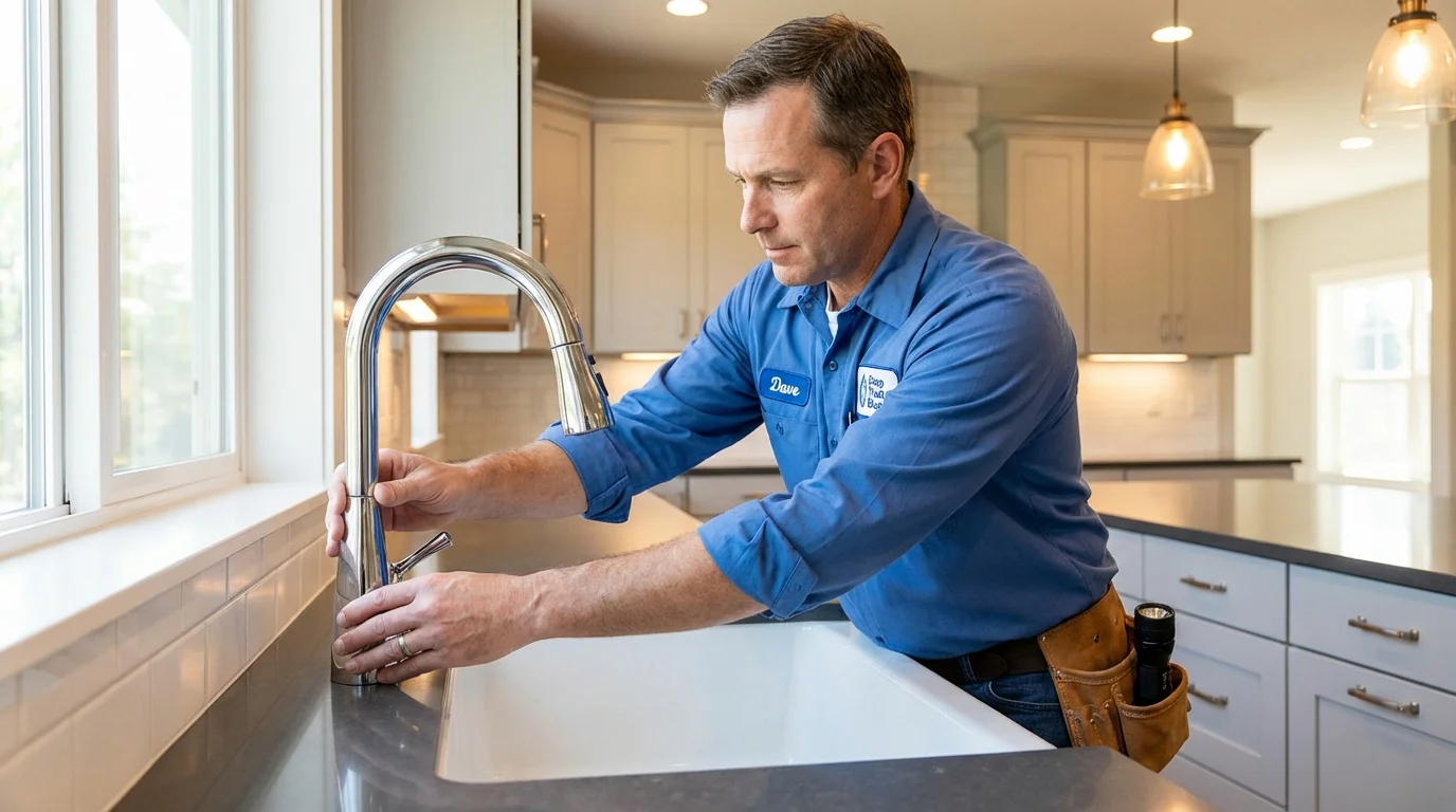 Kitchen faucet installation by Johns Plumbing LLC in Batesville